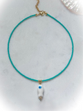 Turquoise + White Fish Necklace