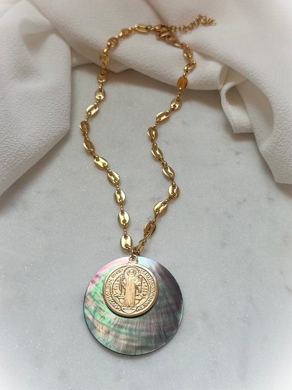 Nacar St. Benedict Chain Necklace