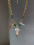 Seashell, Crystal Quartz and Fish Necklace