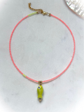 Coral Beads + Lime Green Fish