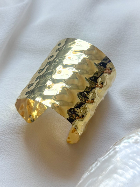 Gold Goddess Hammered Cuff