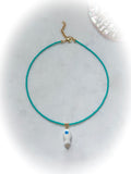 Turquoise + White Fish Necklace