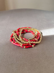 Red and Gold Bracelets