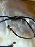 Reversible Round Nacar Pendant Espresso Satin Cord