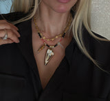 Seashell, Crystal Quartz and Fish Necklace