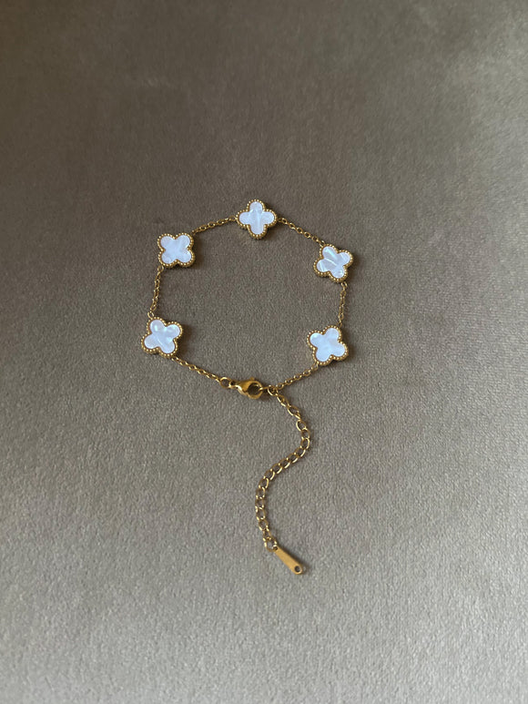 PRE-ORDER Gold Mother of Pearl Clover Bracelet