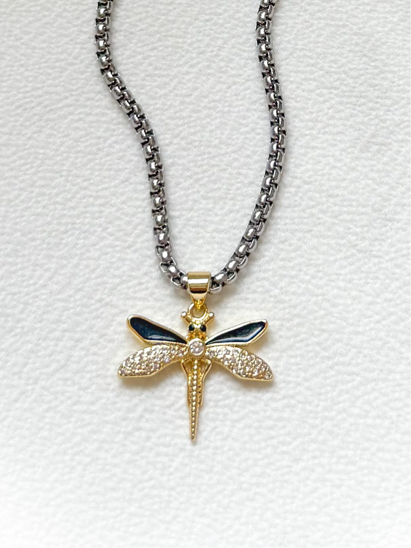 Dragonfly Metal Mix Necklace