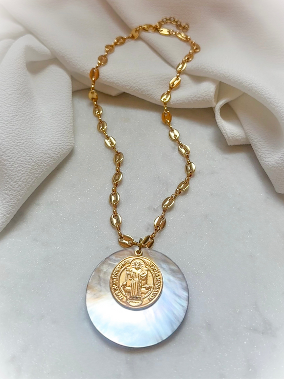Nacar St. Benedict Chain Necklace