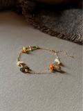 Gemstone and Dainty Chain Bracelet