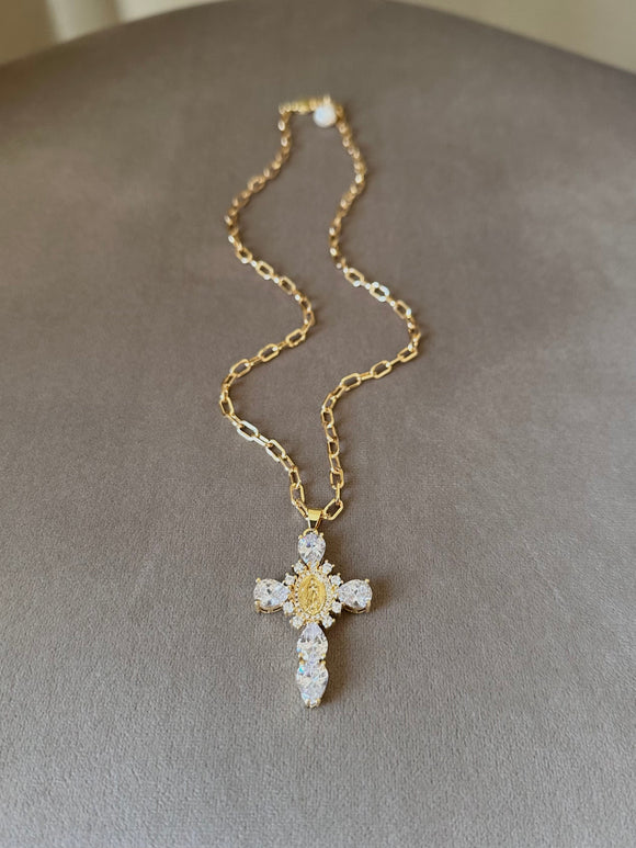 Big Virgin Mary Cross Necklace