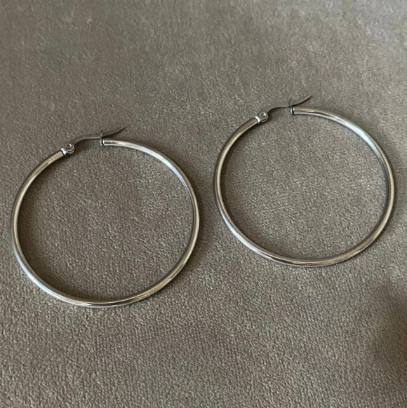 Silver Hoops