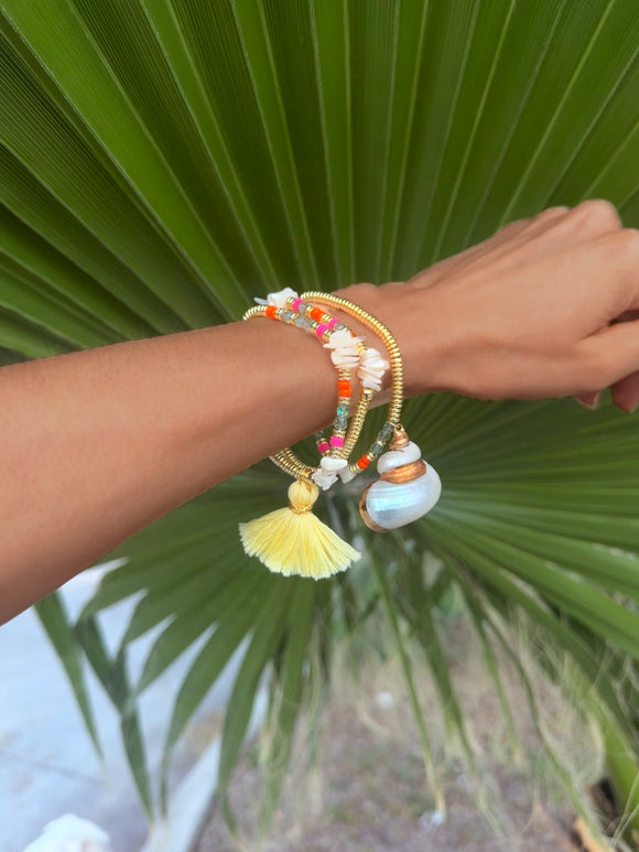 Butter Yellow Seashell Bracelets
